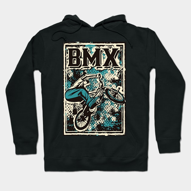 Retro Bmx Apparel - Grunge Bmx Bike - Bmx Freestyle Hoodie by BabyYodaSticker